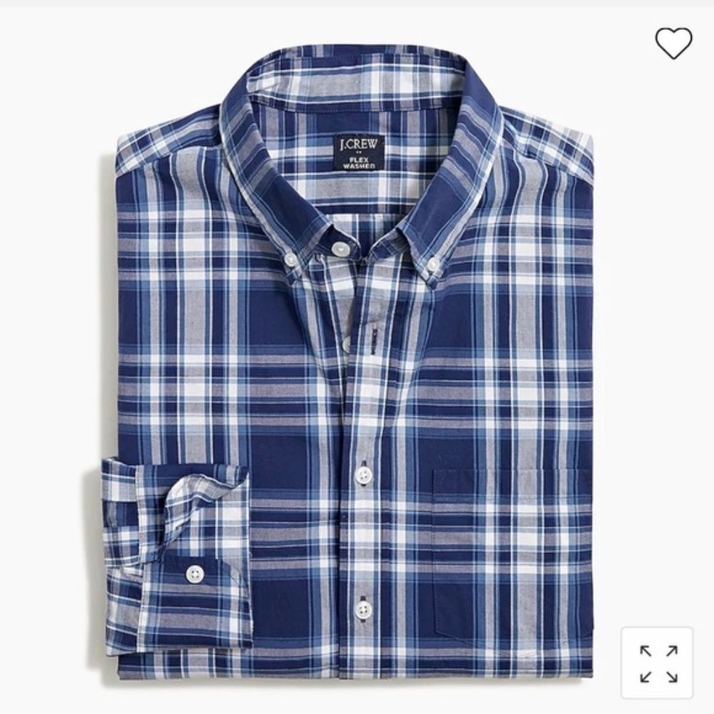 NEW J. Crew Men's Plaid Flex Casual Button Down Shirt in Blue